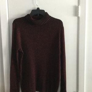 Chicos sparkly burgundy ribbed Lurex turtleneck